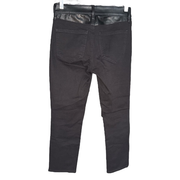 GAP Women’s Black Denim and Faux Leather Skinny Jeans size 25 - Picture 2 of 3
